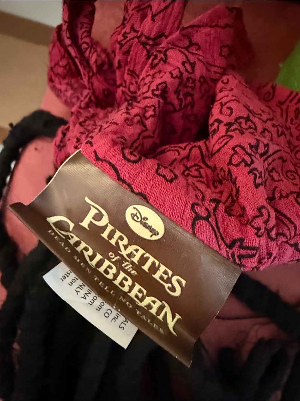 Pirates of the Caribbean Jack Sparrow bandana with dreads - Picture 3 of 3